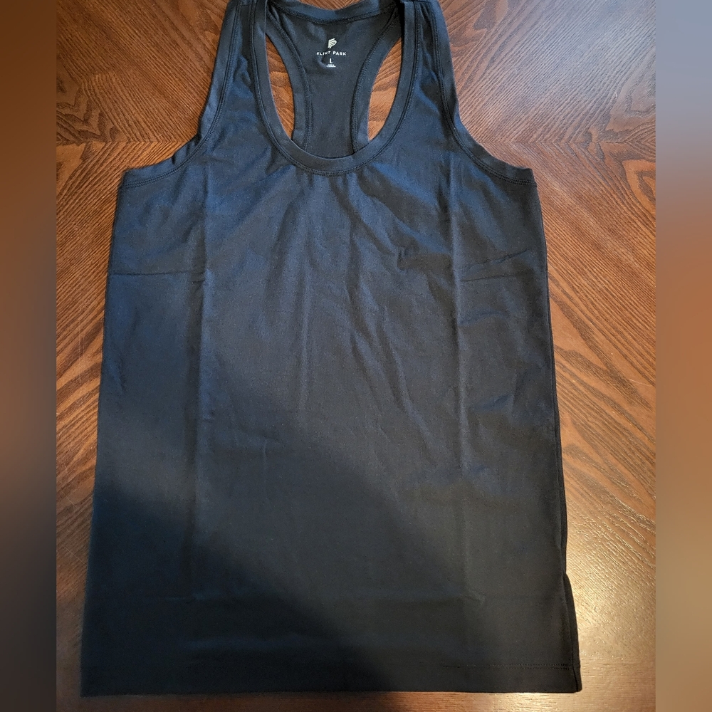Flint Park Women's Volley Tank Black Size Large 4 Way Stretch New With Tags Tags